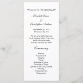 Black White Traditional Classic Wedding Program Menu (Voorkant)