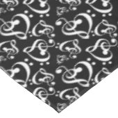 Black White Treble Clef Heart Muzieknoten Patroon Tafelkleed (Gekanteld)