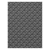 Black White Treble Clef Heart Muzieknoten Patroon Tafelkleed (Voorkant)