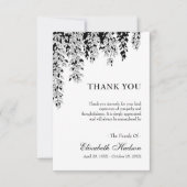 Black White Tree Branch Bereavement Funeral Bedankkaart (Voorkant)