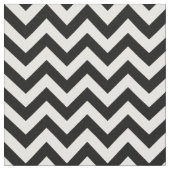 Black White Trendy Chevron Pattern Fabric Stof (Close Up)