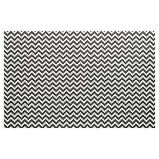 Black White Trendy Chevron Pattern Fabric Stof (Fat Quarter)