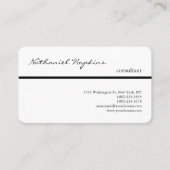 Black White Trendy Handwriting Plain Modern Visitekaartje (Voorkant)