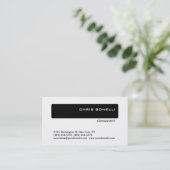 Black White Trendy Modern Consultant Visitekaartje (Staand voorkant)