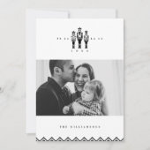 Black & White Trendy Nutkraker Fotokerstmis Feestdagenkaart (Voorkant)