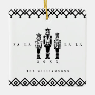 Black & White Trendy Nutkraker Fotokerstmis Keramisch Ornament