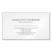 Black & White Trendy Professional Plain Minimalist Magnetisch Visitekaartje (Voorkant)