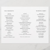 Black White Tri Fold Wedding Program QR Code Flyer (Achterkant)
