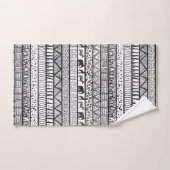 Black White Tribal African Pattern Bad Handdoek (Handdoek)