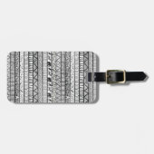 Black White Tribal African Pattern Bagagelabel (Voorkant horizontaal)