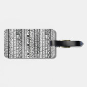 Black White Tribal African Pattern Bagagelabel (Achterkant horizontaal)