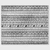 Black White Tribal African Pattern Cadeaupapier (Vlak)