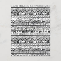 Black White Tribal African Pattern