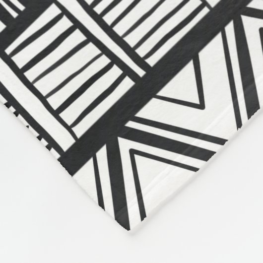Black White Tribal African Pattern Fleece Deken (Hoek)