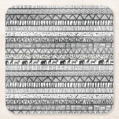Black White Tribal African Pattern Kartonnen Onderzetters (Voorkant)