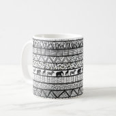 Black White Tribal African Pattern Koffiemok (Voorkant links)