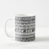 Black White Tribal African Pattern Koffiemok (Links)