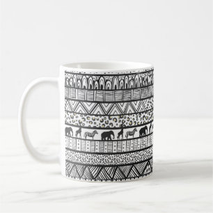 Black White Tribal African Pattern Koffiemok