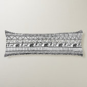 Black White Tribal African Pattern Lichaamskussen (Voorkant)