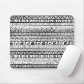 Black White Tribal African Pattern Muismat (Met muis)
