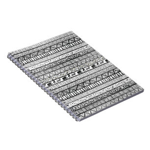 Black White Tribal African Pattern Notitieboek