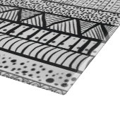 Black White Tribal African Pattern Snijplank (Hoek)