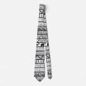 Black White Tribal African Pattern Stropdas (Voorkant)