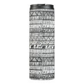 Black White Tribal African Pattern Thermosbeker (Achterkant)