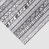 Black White Tribal African Pattern Tissuepapier (Detail)