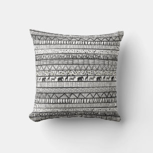 Black White Tribal African Pattern Trendy Design Kussen