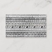 Black White Tribal African Pattern Visitekaartje (Achterkant)