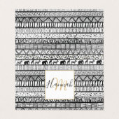 Black White Tribal African Pattern Visitekaartje (Buitenkant ongevouwen)