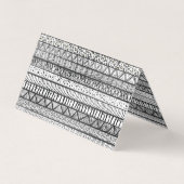 Black White Tribal African Pattern Visitekaartje (Achterkant)