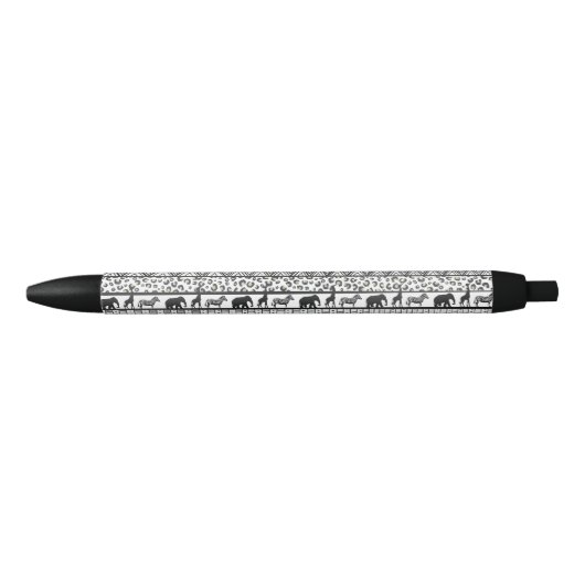 Black White Tribal African Pattern Zwarte Inkt Pen (Voorkant)