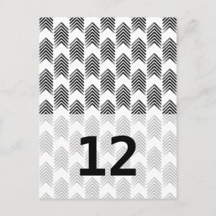 Black White Tribal Arrows Table Number Briefkaart