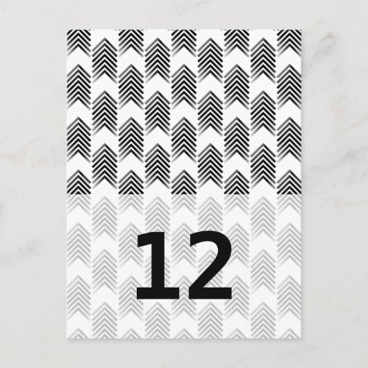 Black White Tribal Arrows Table Number Briefkaart (Voorkant)