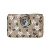 Black White Tribal Art Sea Turtles Custom Photo Badmat (Voorkant)