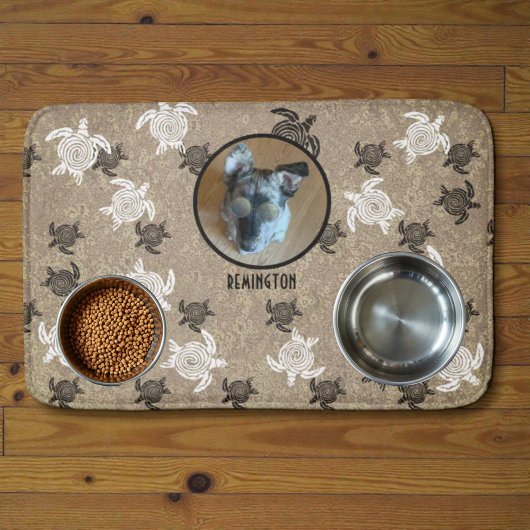 Black White Tribal Art Sea Turtles Custom Photo Badmat