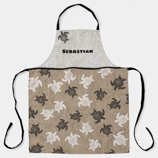 Black White Tribal Art Turtle Pattern Schort (Voorkant)