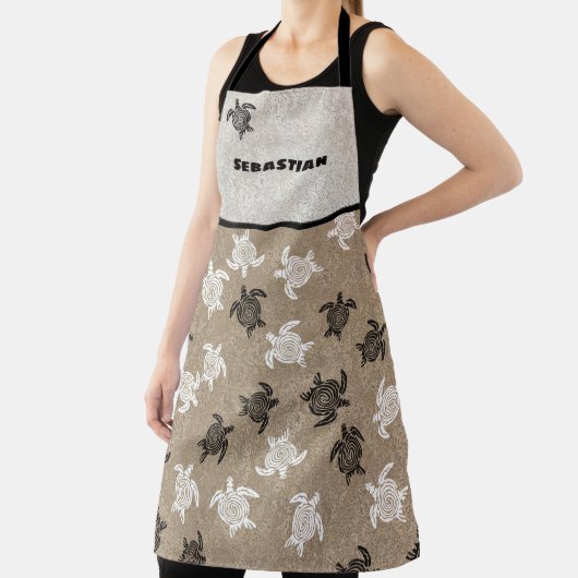 Black White Tribal Art Turtle Pattern Schort (Insitu)