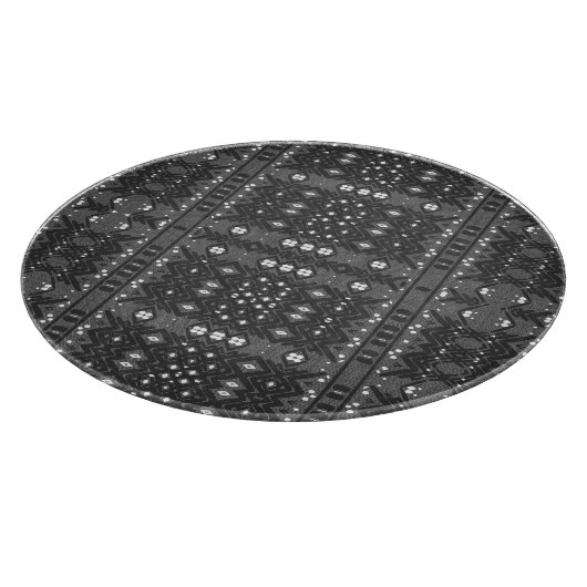 Black White Tribal Pattern Snijplank (Hoek)