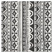 Black White Tribal stripe print fabric Stof (Close Up)