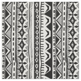 Black White Tribal stripe print fabric Stof