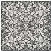 Black White Tropical Floral Damask Stof (Swatch)