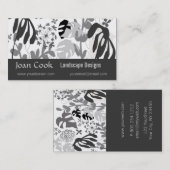 Black White Tropical Monstera Plant Illustratie Visitekaartje (Voorkant / Achterkant)