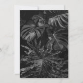 Black White Tropical Monstera Wedding Invitation Kaart (Achterkant)