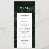 Black White Tropical Monstera Wedding Menu (Voorkant)