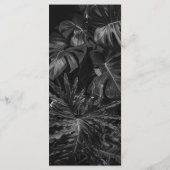 Black White Tropical Monstera Wedding Menu (Achterkant)