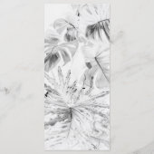 Black White Tropical Monstera Wedding Menu (Achterkant)