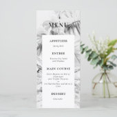 Black White Tropical Monstera Wedding Menu (Staand voorkant)
